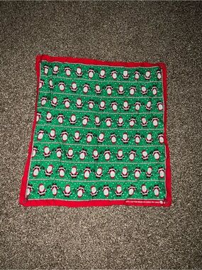 Christmas Elephant Vintage OG Red Green White Black Bandana Scarf